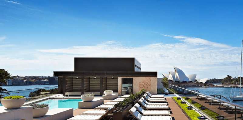 A poolside view of a Hyatt hotel